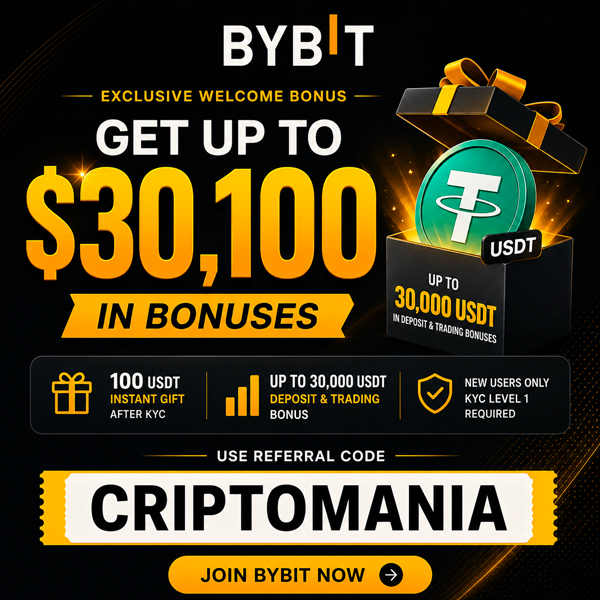 Bybit Referral Code 2026: Up to $30,100 Bonus with CRIPTOMANIA